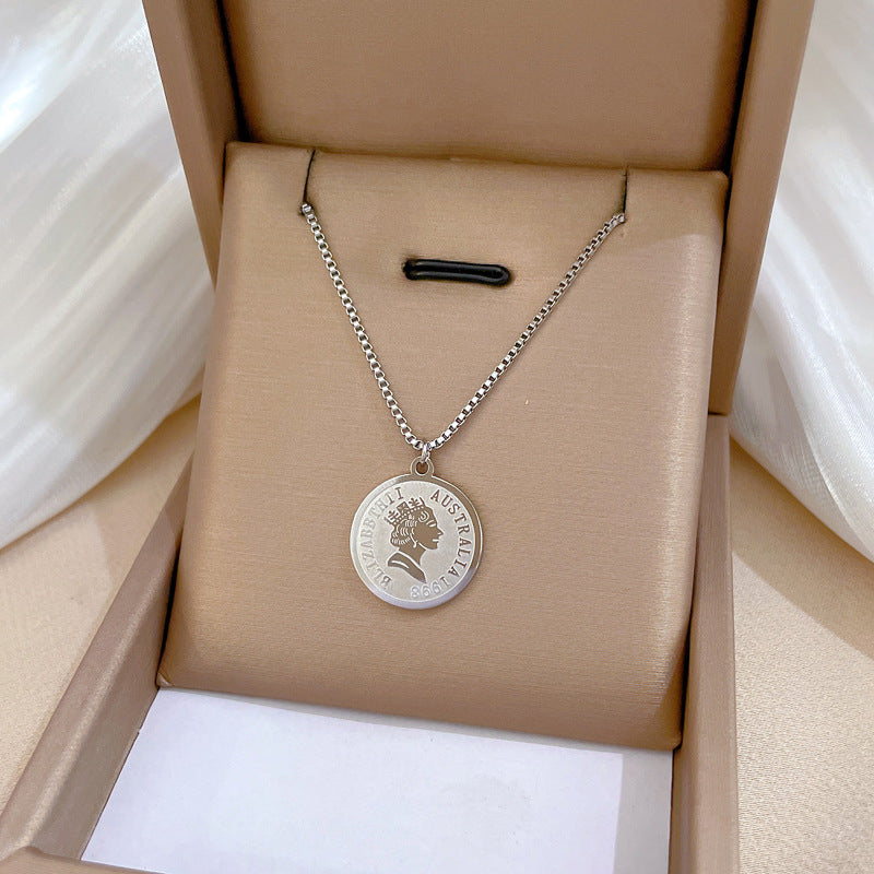 Collana Minimalista Geometrica in Acciaio Titanio Placcato per Uomo e Donna Stile Fresco e Dolce