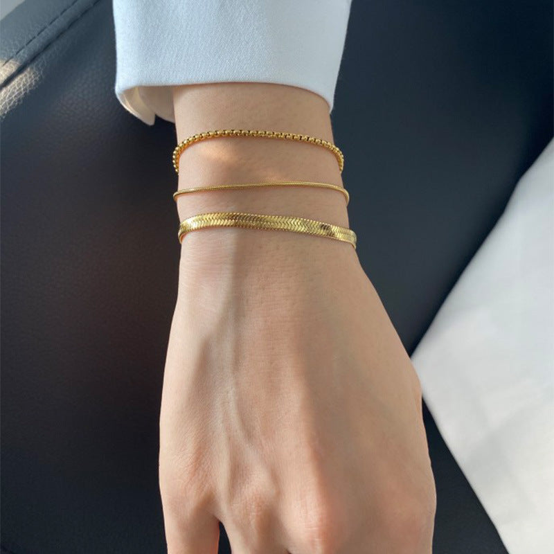 Collana Minimalista a Catena Serpentina in Acciaio Inossidabile Gioielli Geometrici da Donna