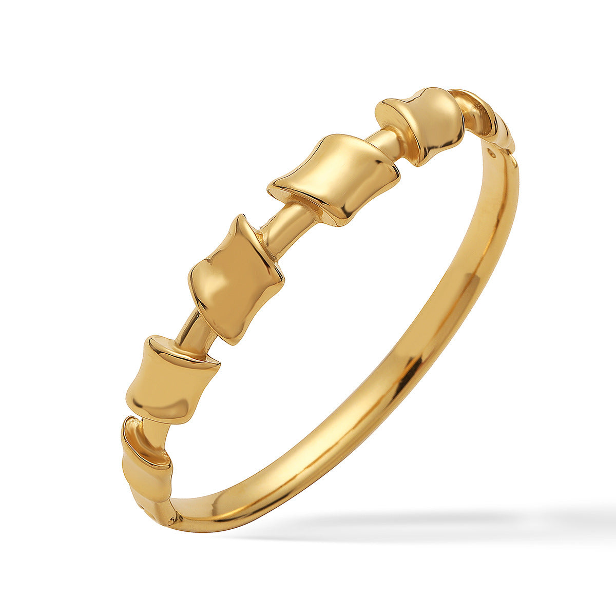 Bracciale da donna in acciaio inossidabile placcato oro 18K con forme geometriche irregolari e dal design minimalista
