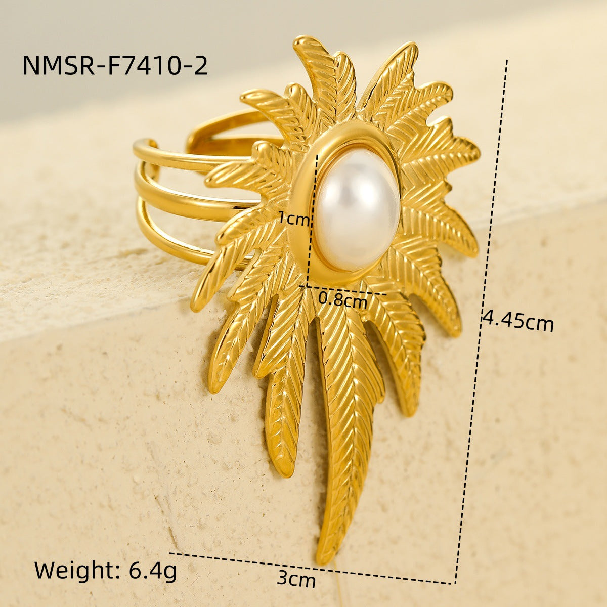 Anello regolabile minimalista geometrico in acciaio al titanio placcato oro da donna