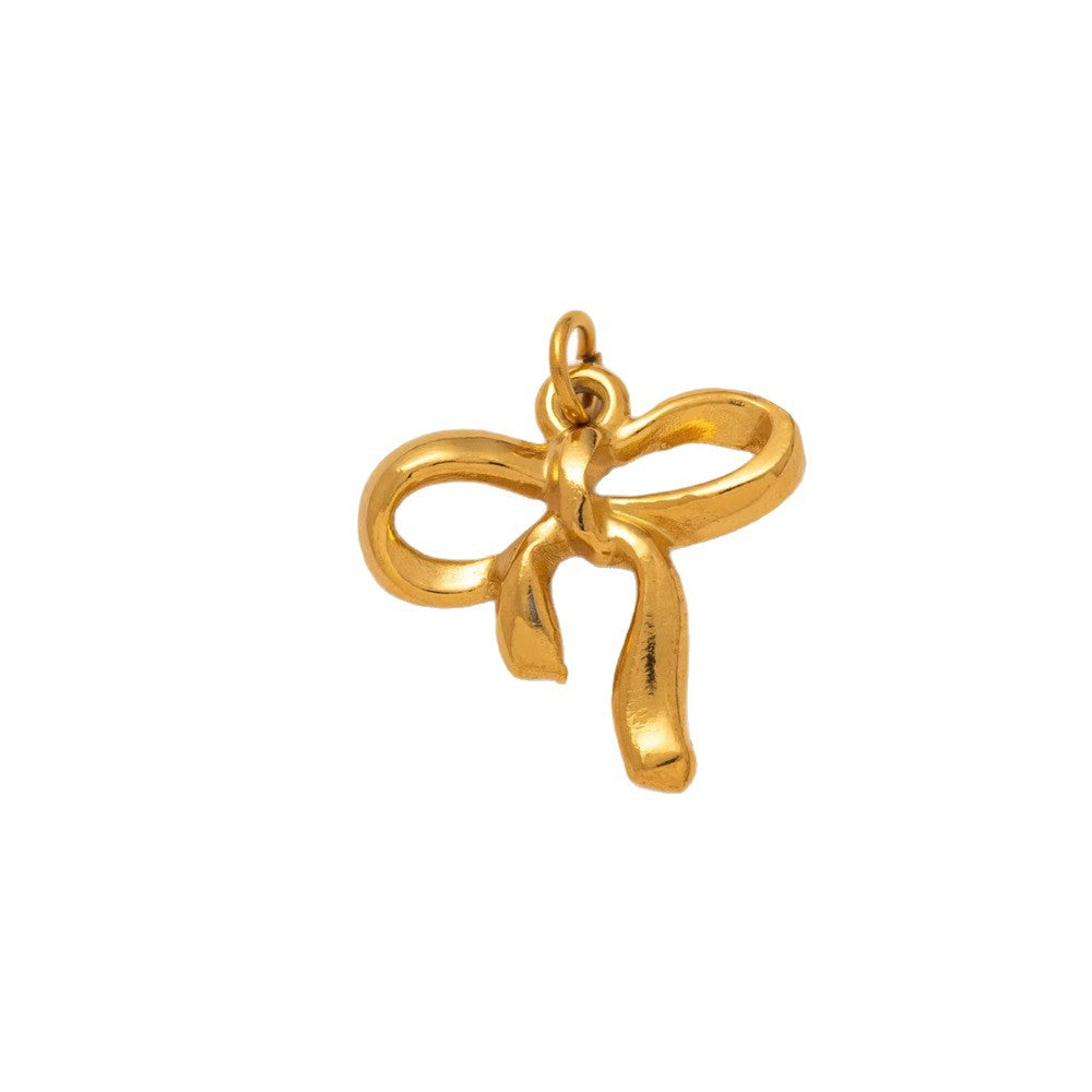 Vintage 18K Gold Plated Stainless Steel Star Teardrop Charm Bar PVD