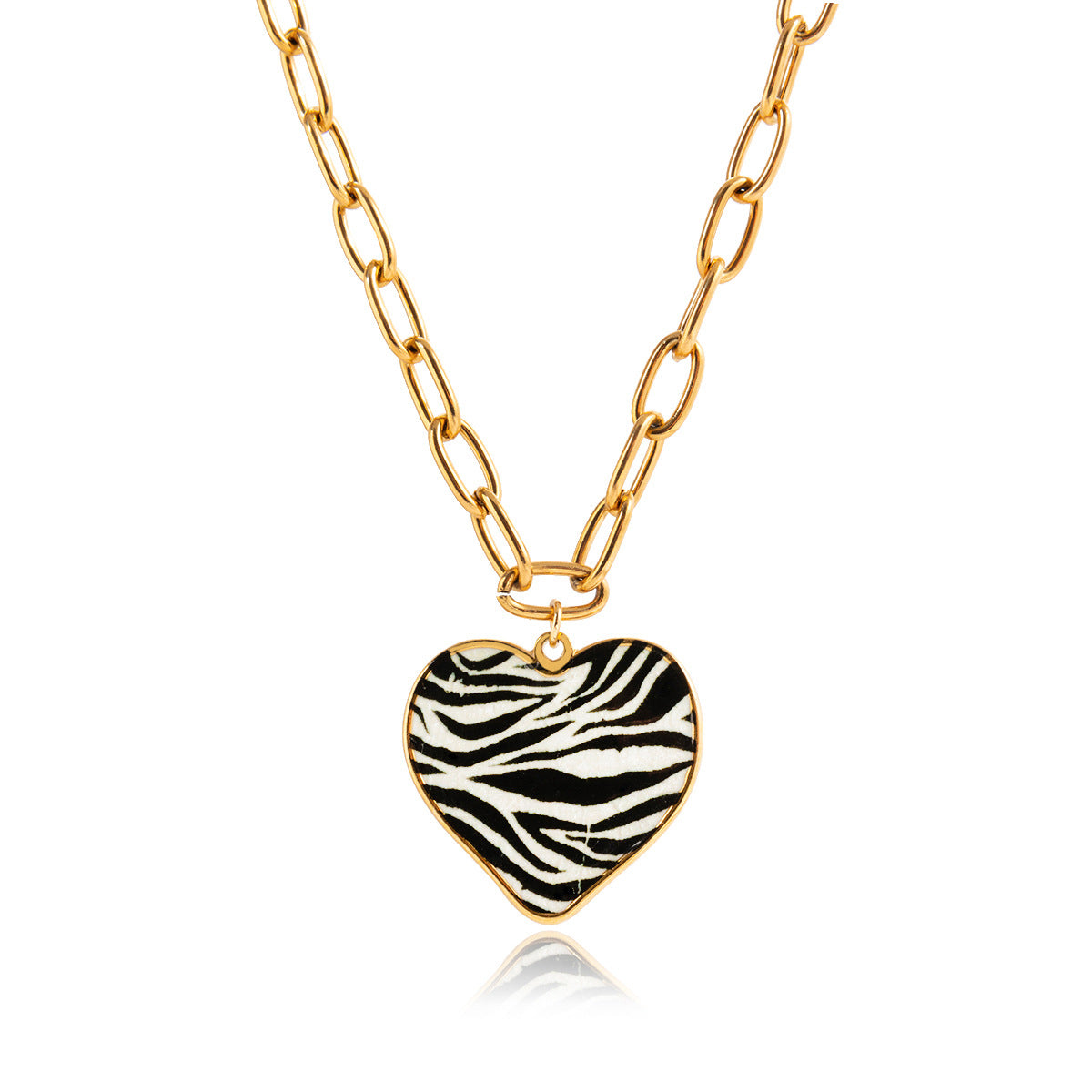 Collana girocollo minimalista in acciaio al titanio a forma di cuore con finitura placcata per donna in acciaio inossidabile