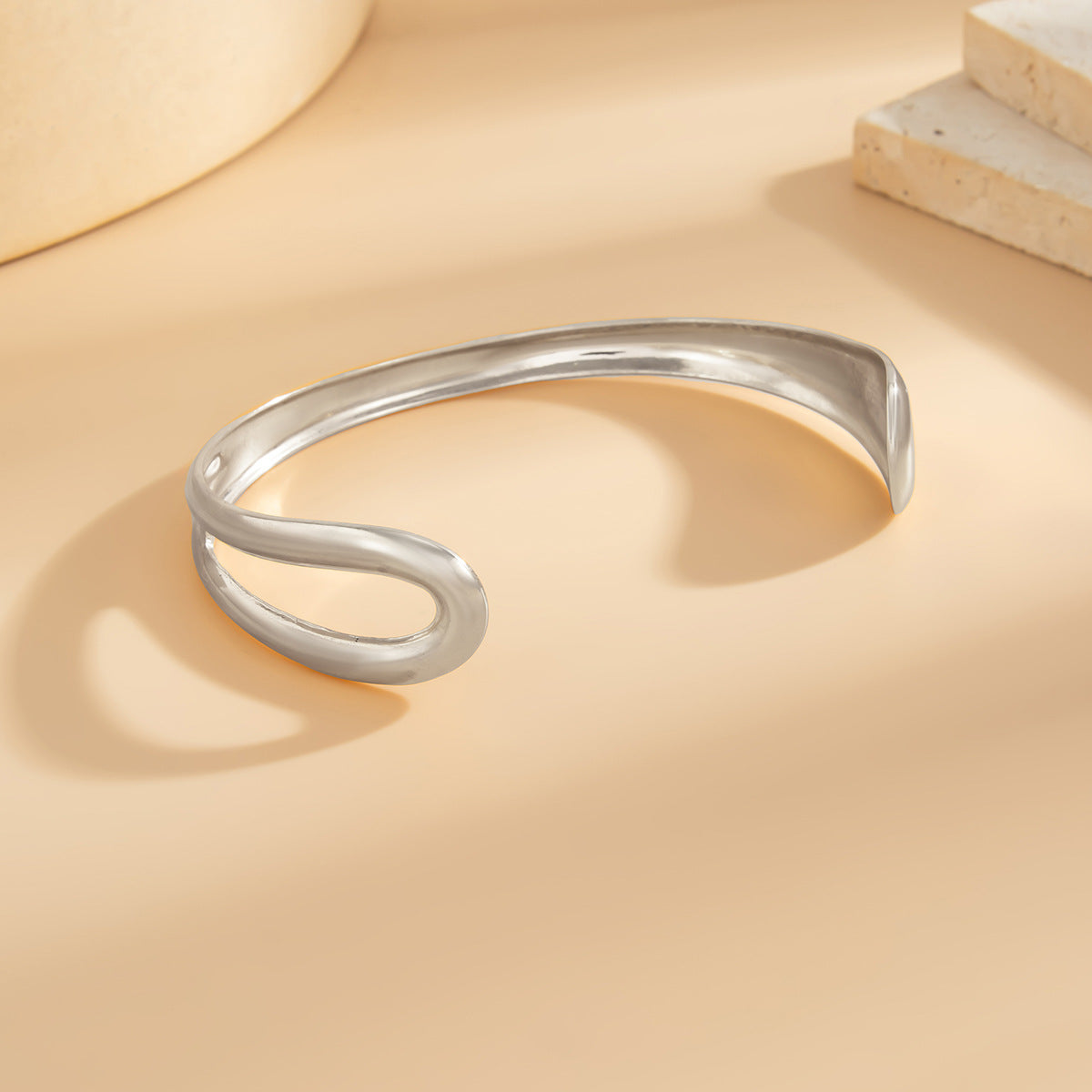 Minimalist Geometric Open Cuff Bracelet Plated Iron Fashion OL Style for Women