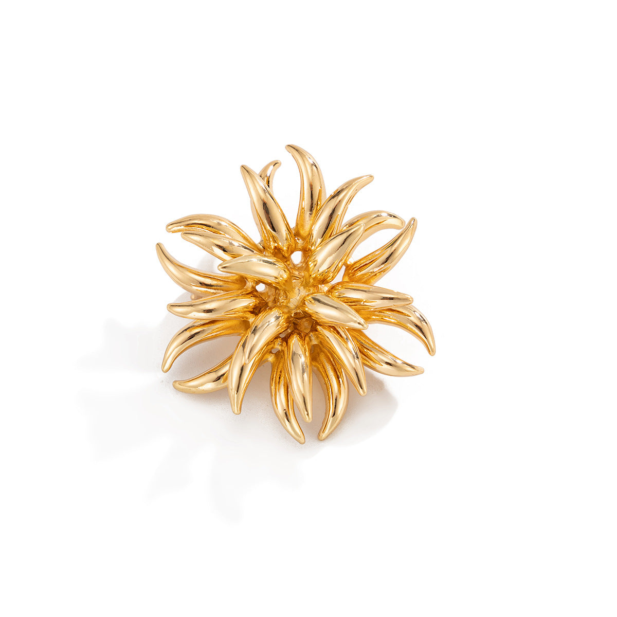 Creative Geometric Flame Zinc Alloy Plated Brooch for Women