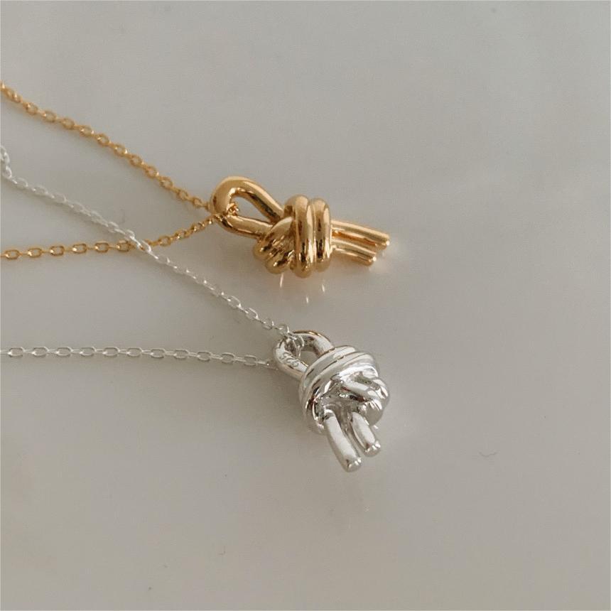 Minimalist Geometric Tulip Pendant Necklace in 925 Sterling Silver with Gold Plating on Cross Chain