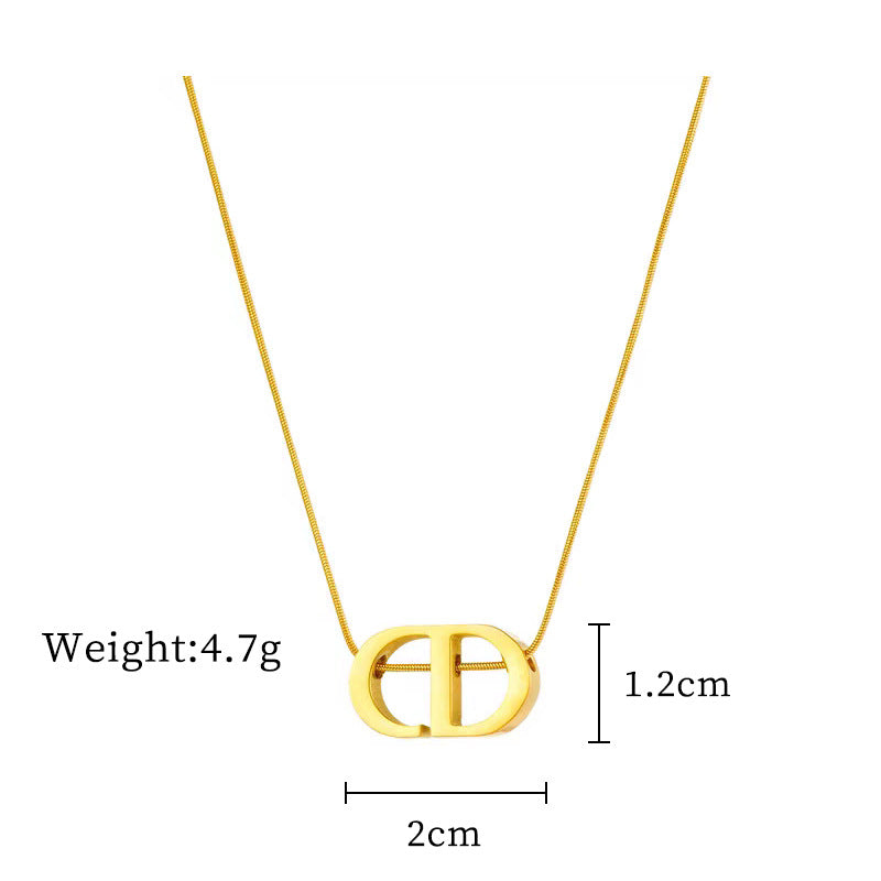 Minimalist Plated Titanium Steel Geometric Collar Necklace Unisex
