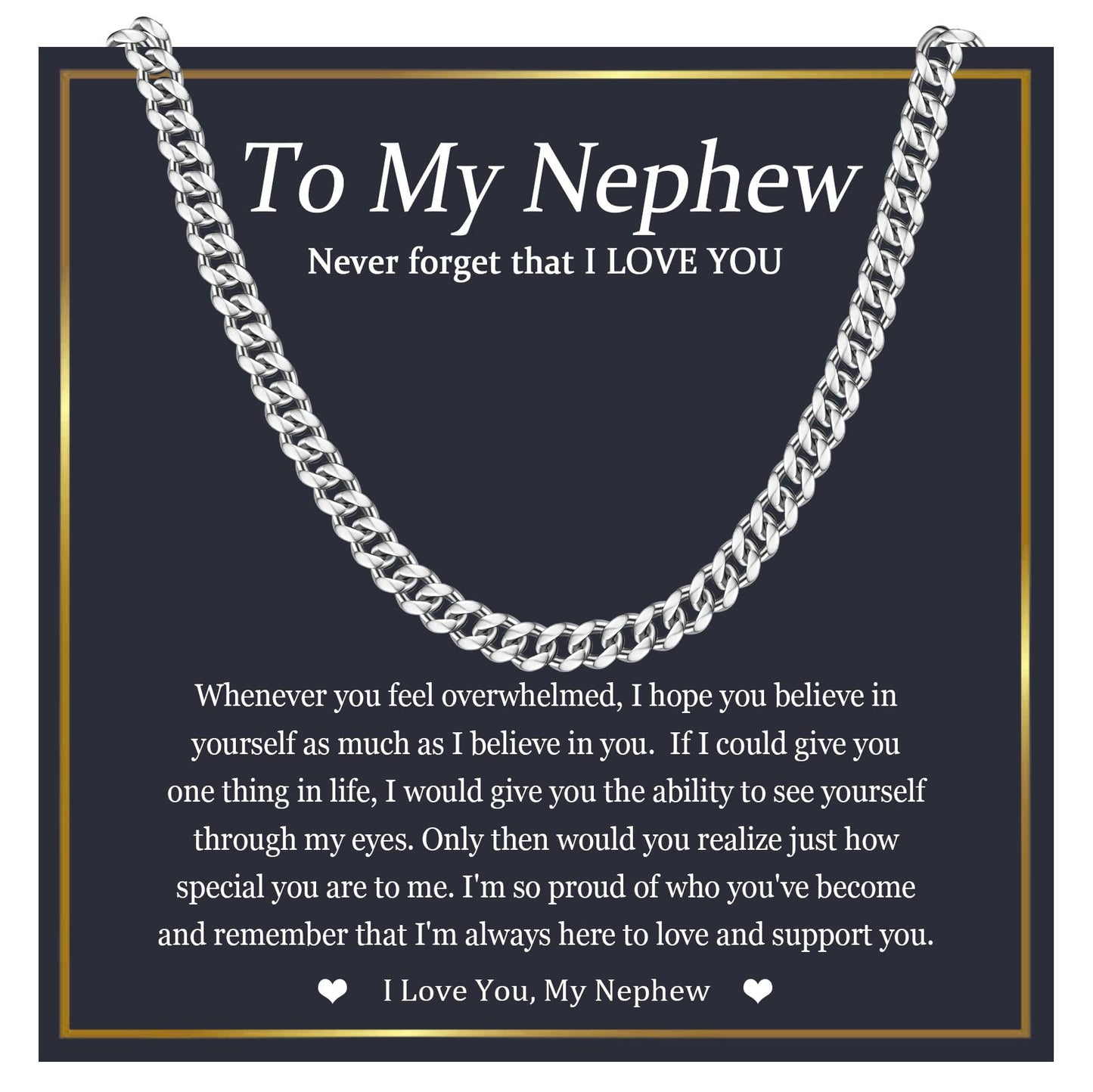 Geometric Plated Stainless Steel Cuban Link Chain Necklace Unisex 6MM