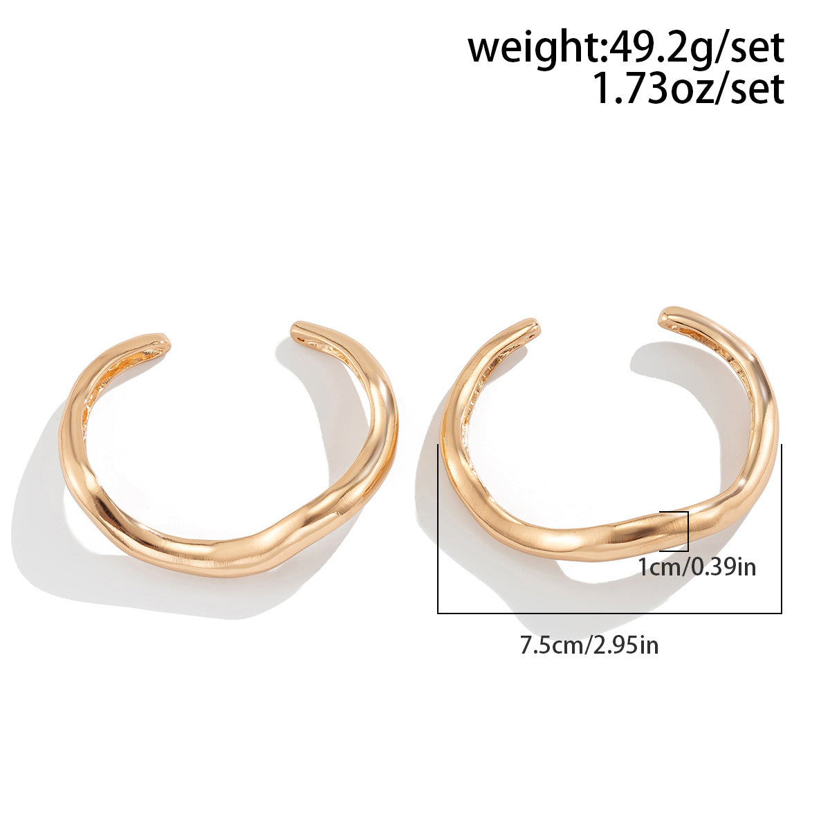 Irregular Textured Wrinkled Lava-Style Alloy Bracelet for Women with Electroplated Finish