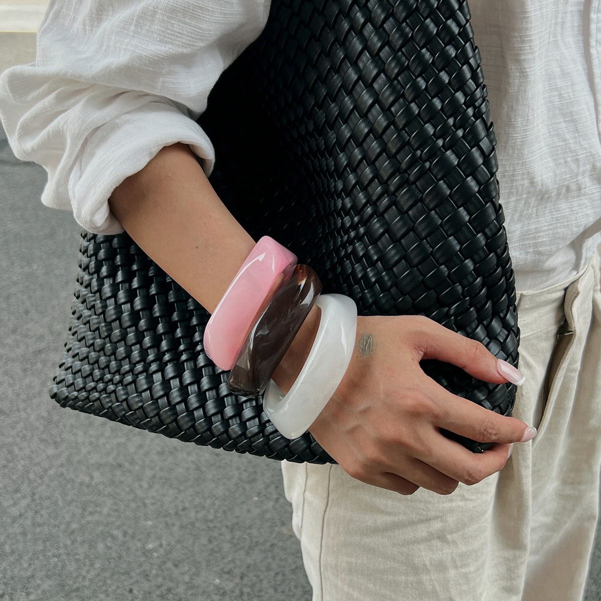Colorful Macaron Resin Geometric Bracelet for Women