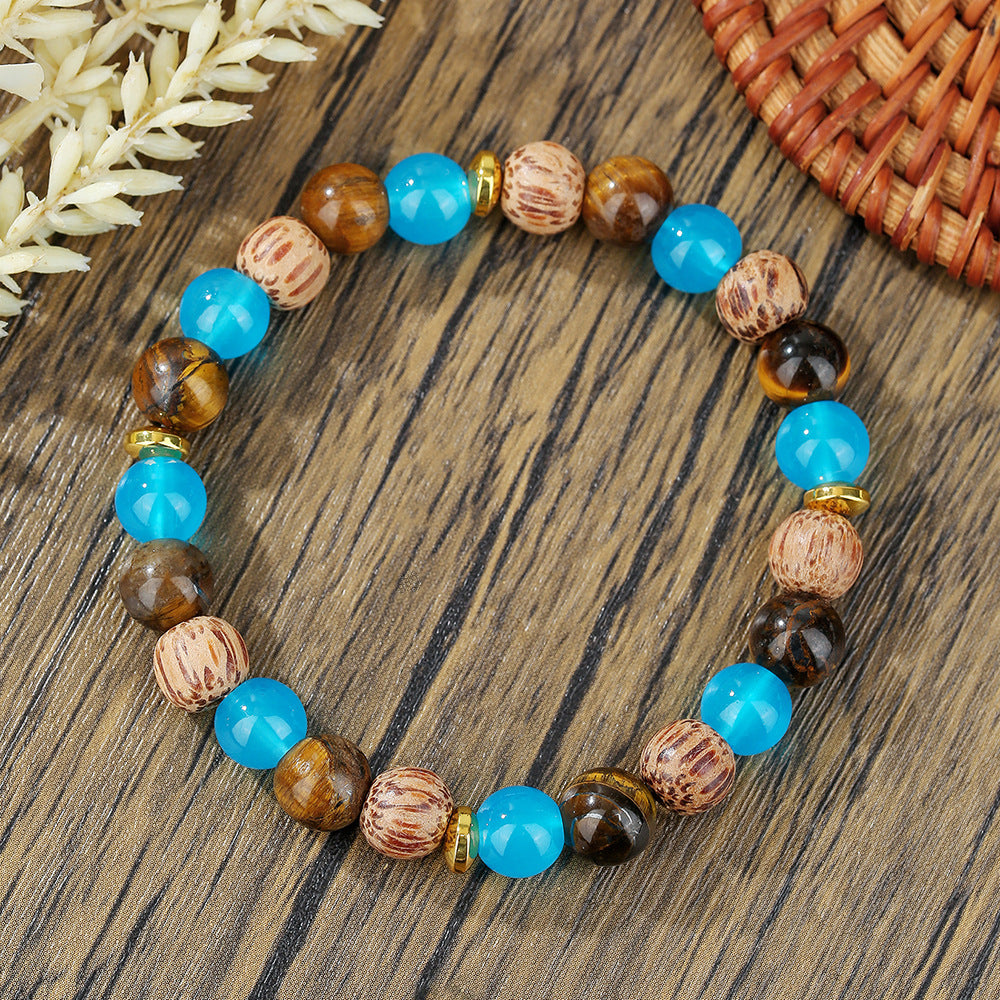 Round Agate Beaded Bracelet