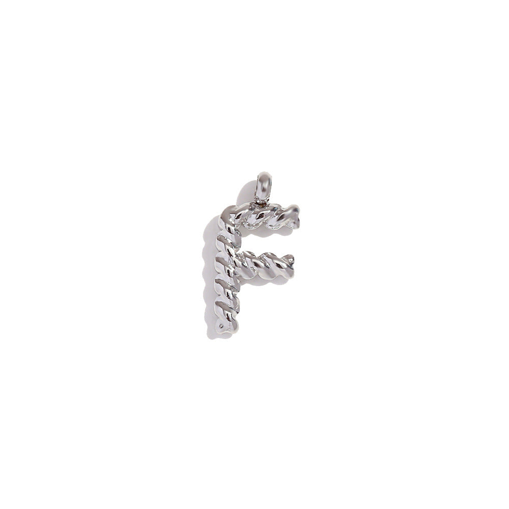 Collana con Pendente a Lettera Intrecciata Placcata in Acciaio Inossidabile, Stile Minimalista, da Donna