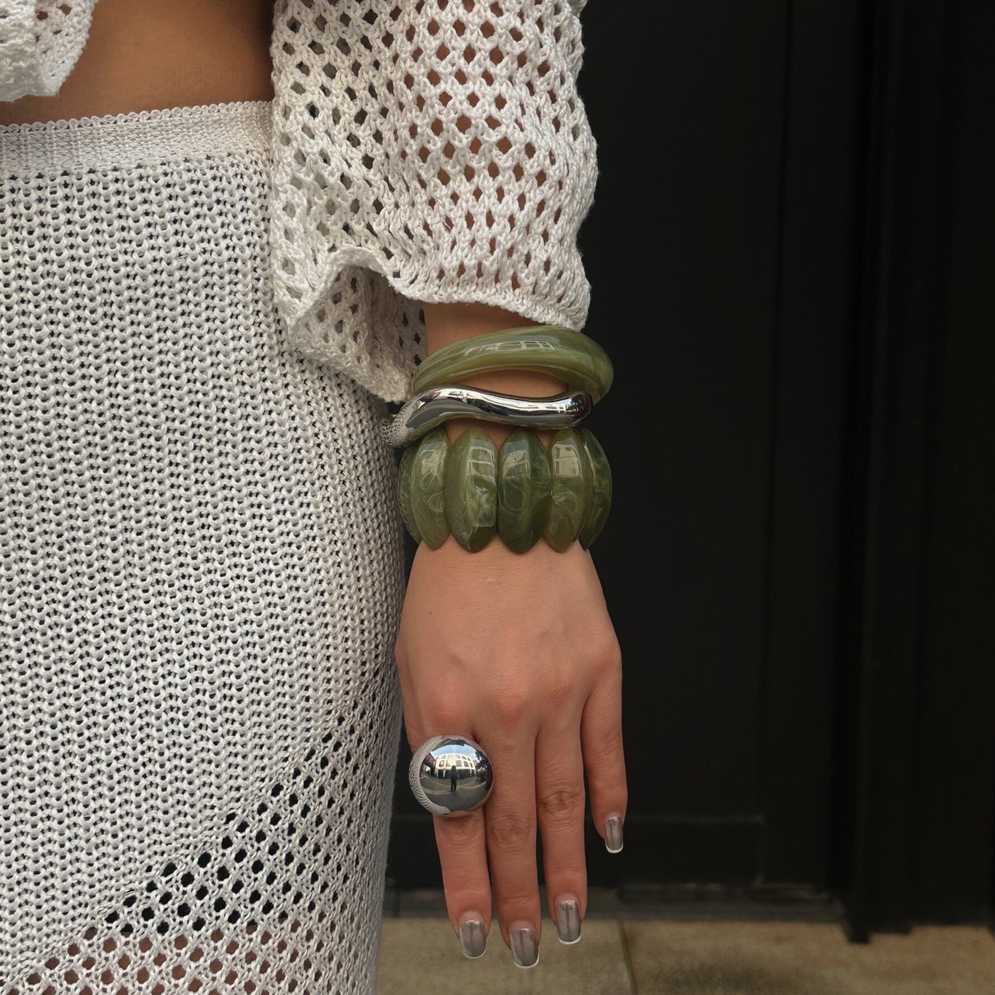 Casual Luxury Geometric Gradient Drip Oil Resin Bracelet