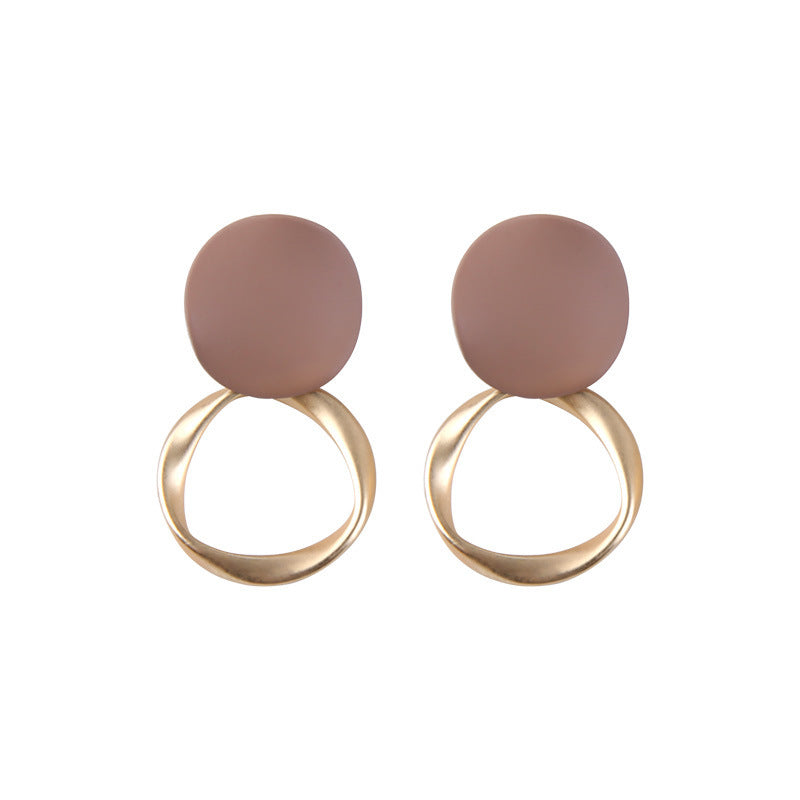 Orecchini vintage in lega placcata con pois quadrati e rotondi per donna
