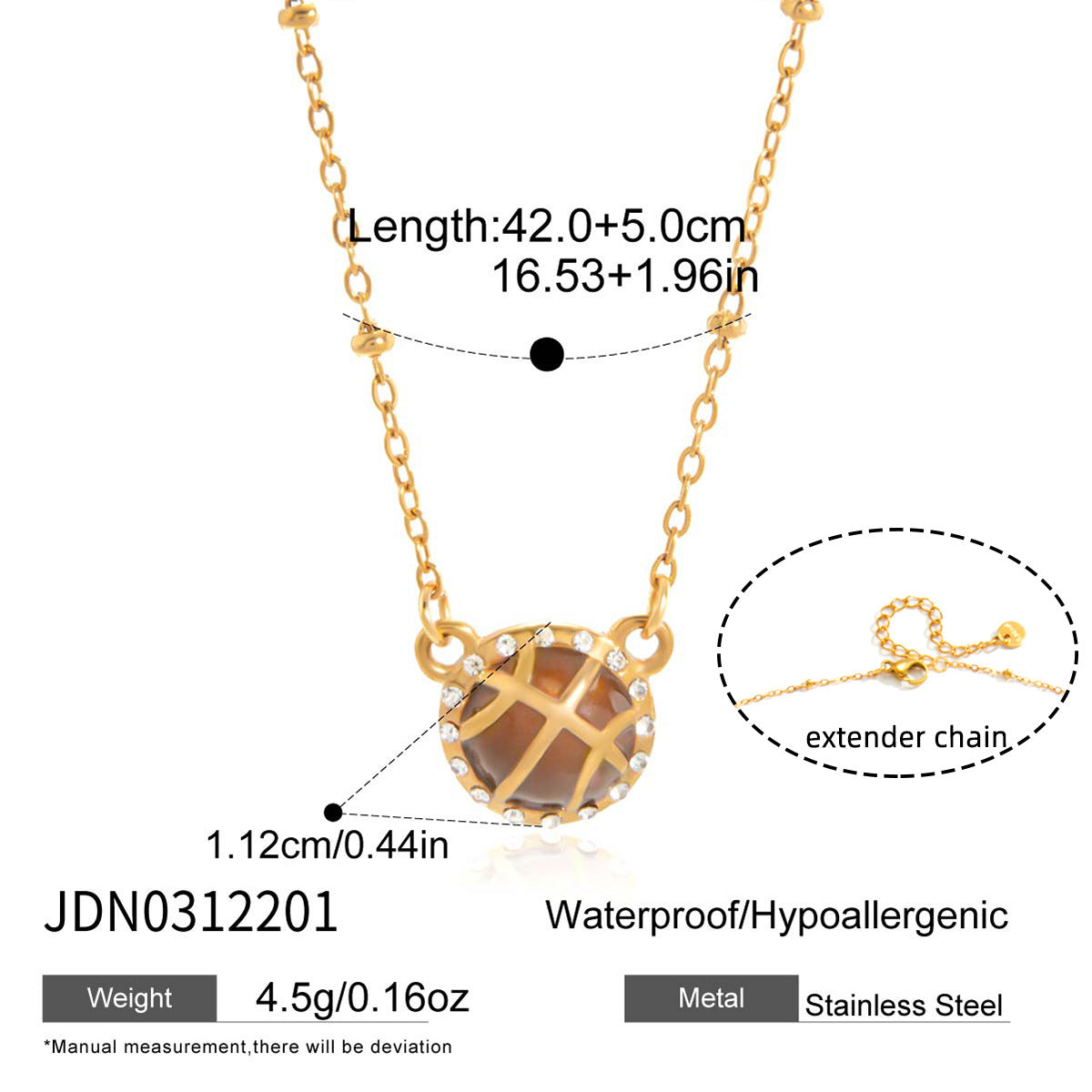 Geometric Drip Oil Stainless Steel Soccer Necklace for Women