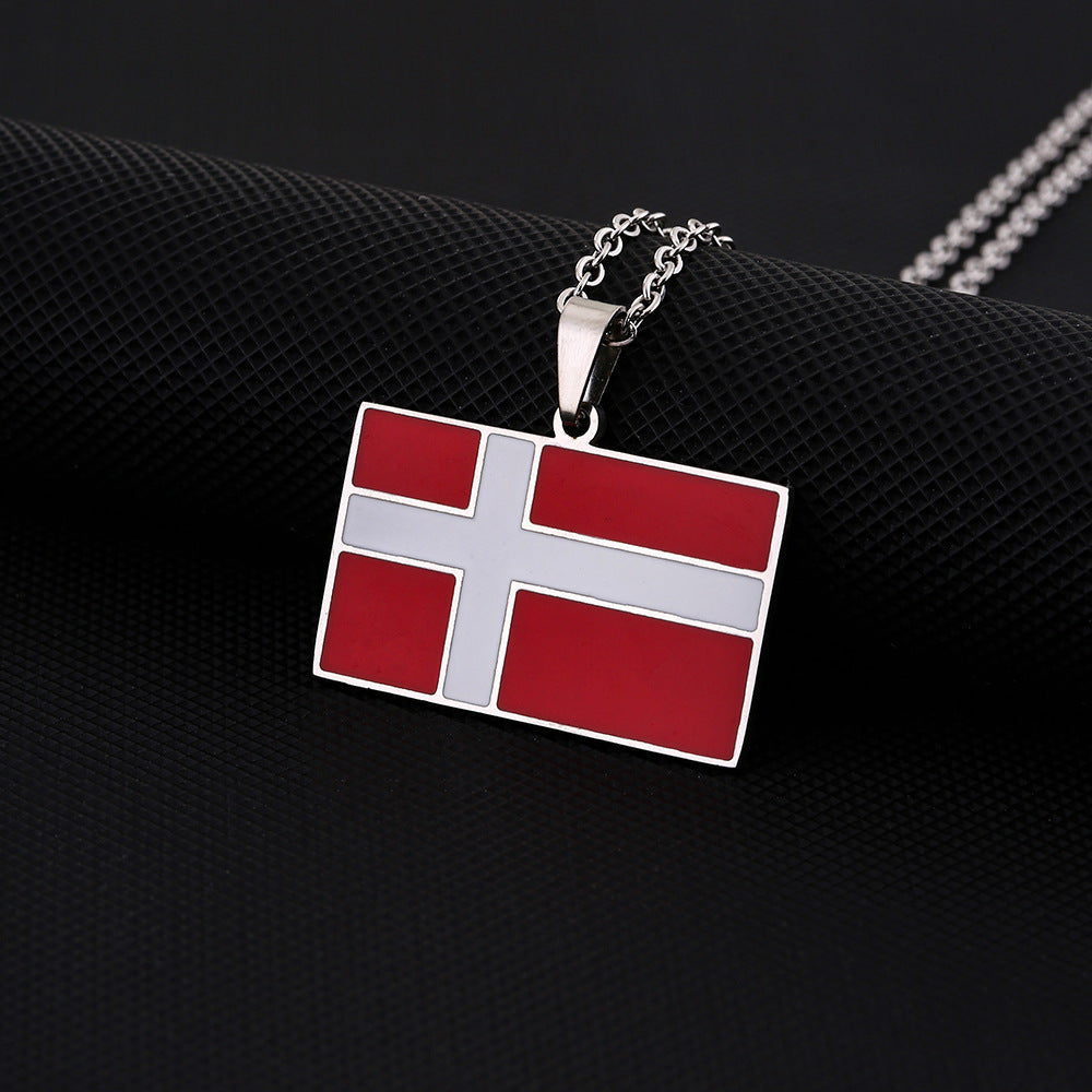 Collana con pendente smaltato in acciaio inossidabile geometrico minimalista unisex per abbigliamento casual e pendolare