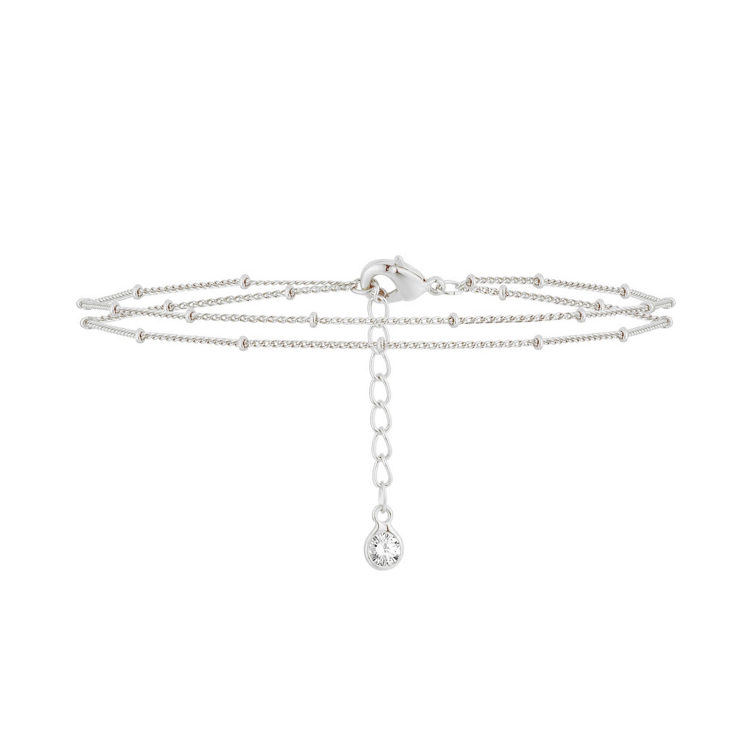 Minimalist Geometric Rhinestone Plated Alloy Bracelet
