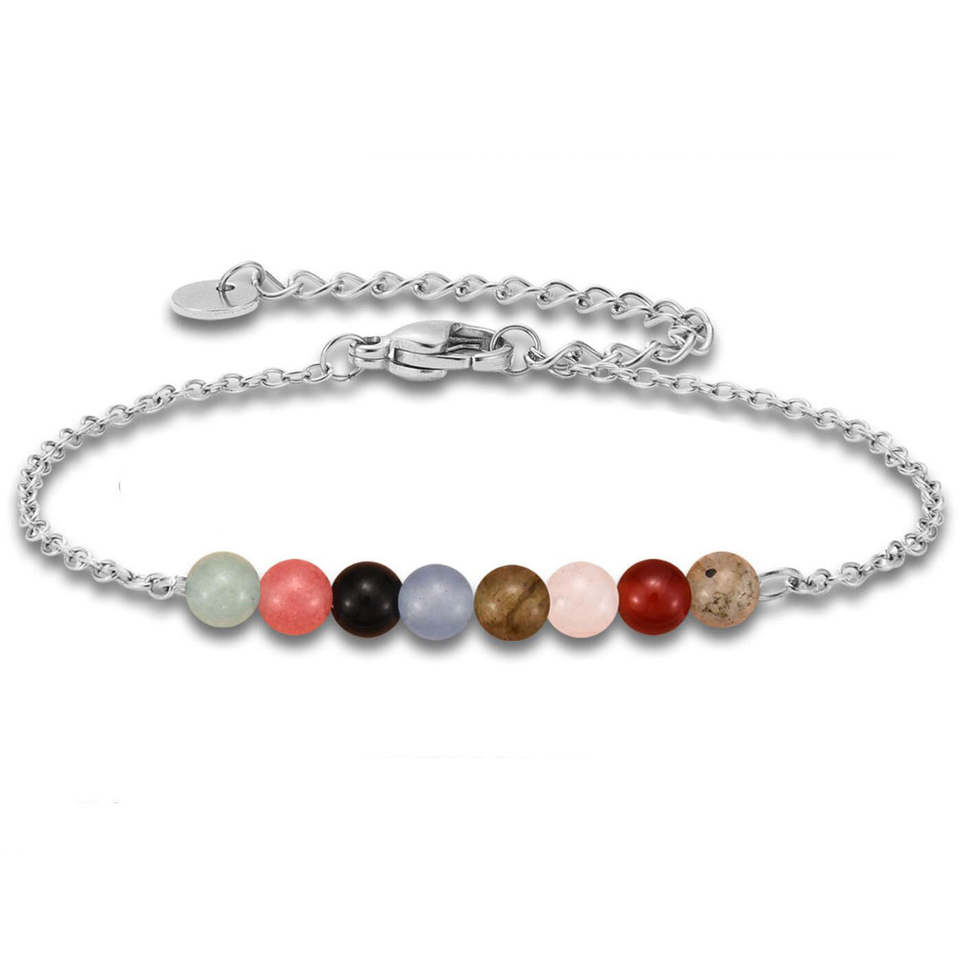 Minimalist Geometric Natural Stone Beaded Bracelet Adjustable Unisex Jewelry Gift