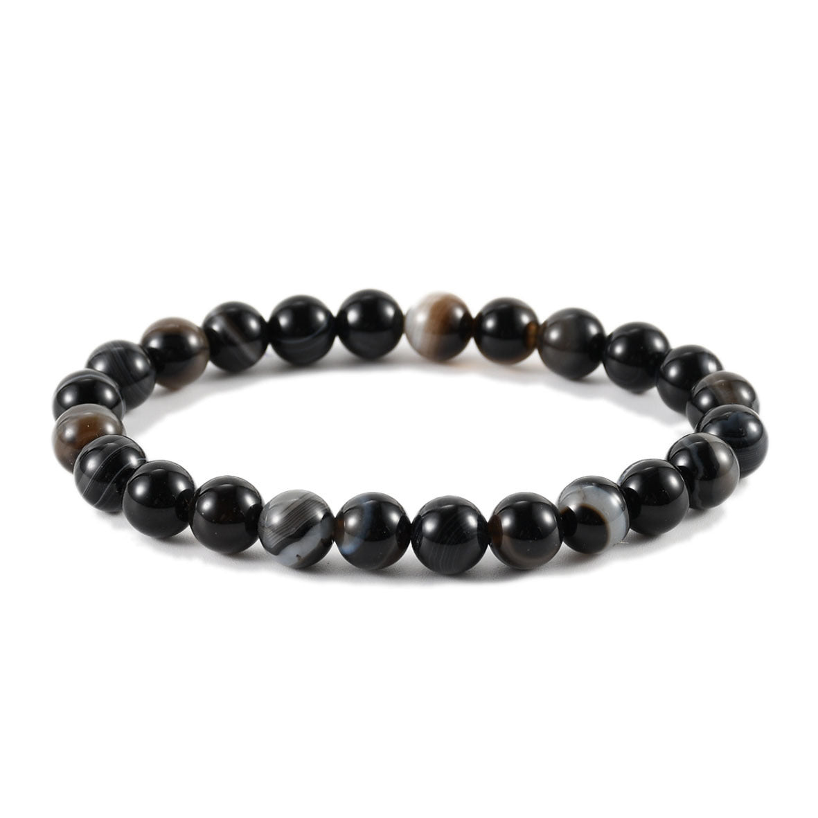 Geometric Natural Stone Agate Beaded Bracelet Unisex Handmade Jewelry