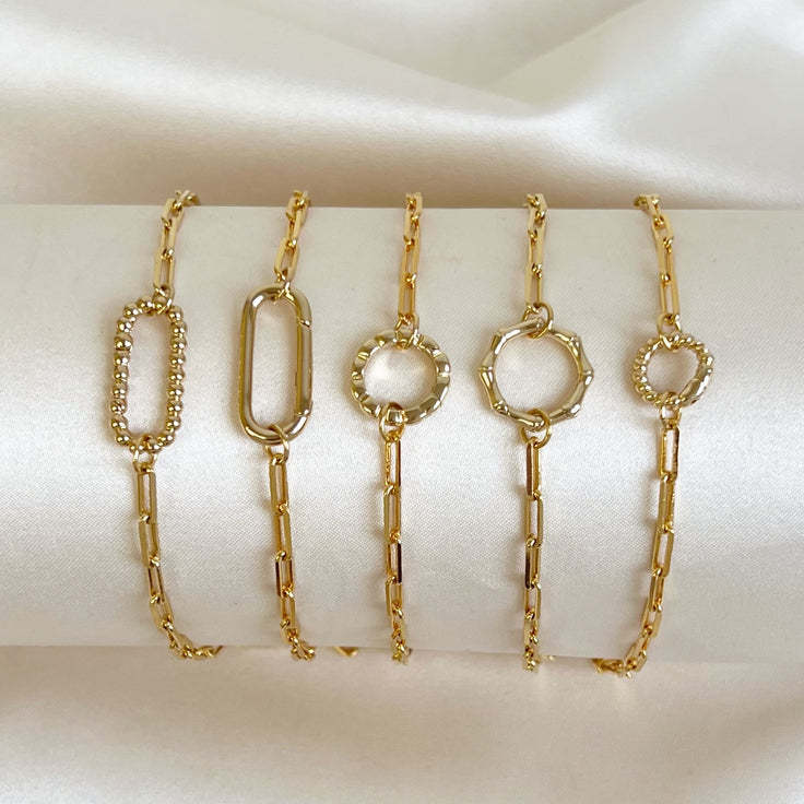 Minimalist Gold Plated Brass Geometric Heart Round Square Pendant Necklace