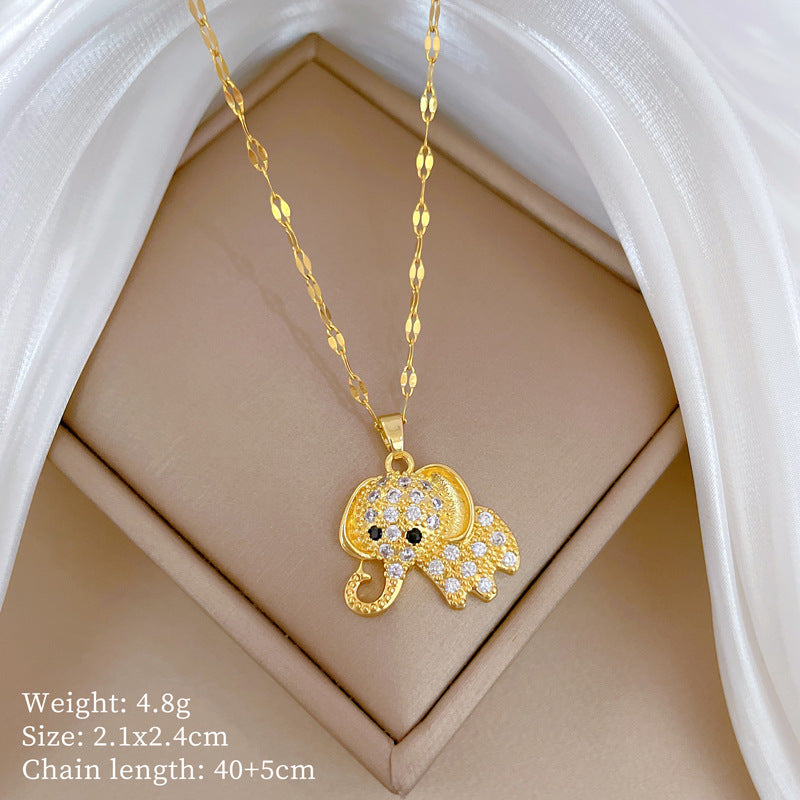 Collar de titanio con diamantes de imitación, cielo estrellado geométrico, para mujer, cadena de labios minimalista, estilo dulce
