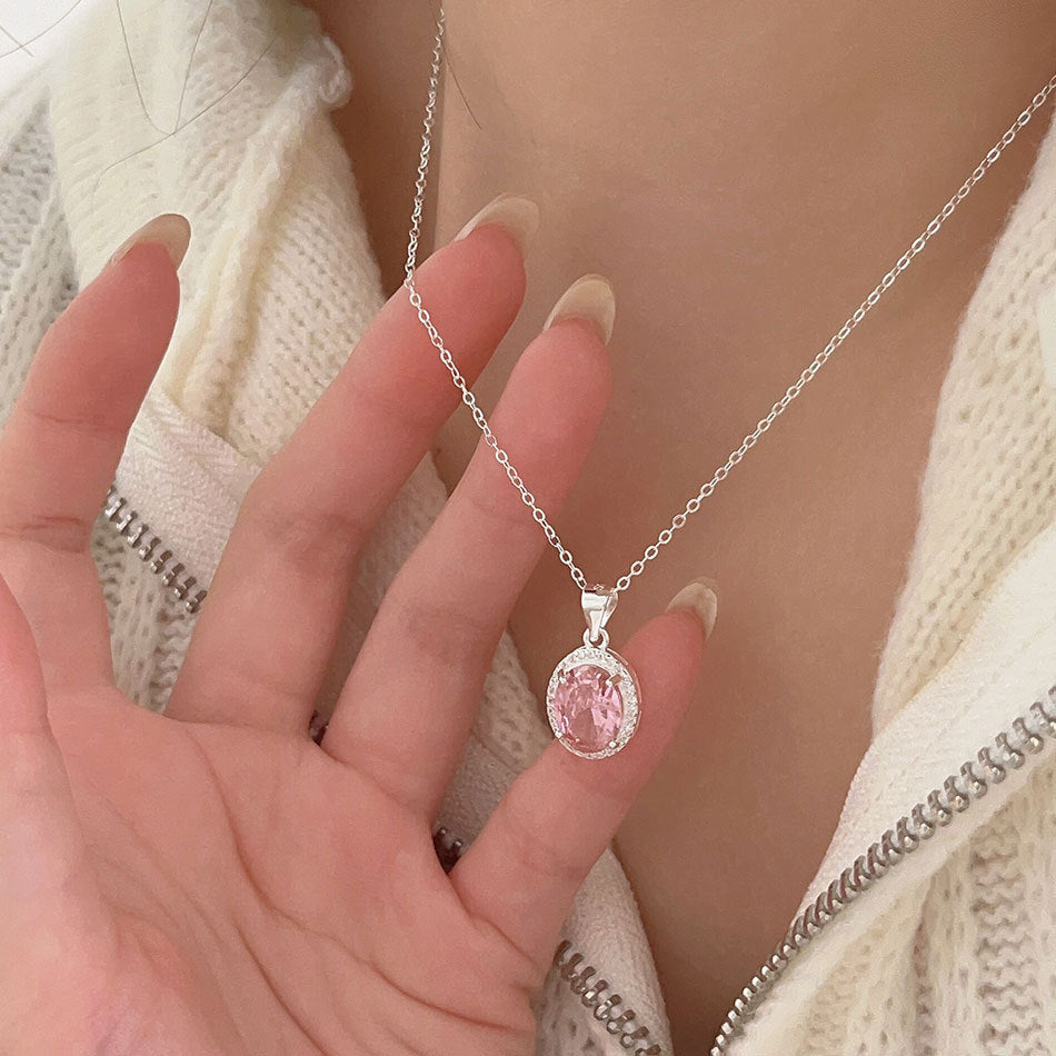 Minimalist Sweet 925 Sterling Silver Gold Plated Cubic Zirconia Necklace