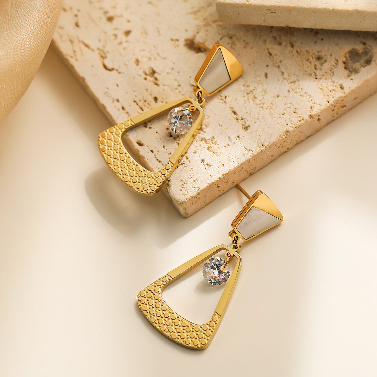 Minimalist Irregular Geometric Butterfly Earrings for Women in Titanium Steel