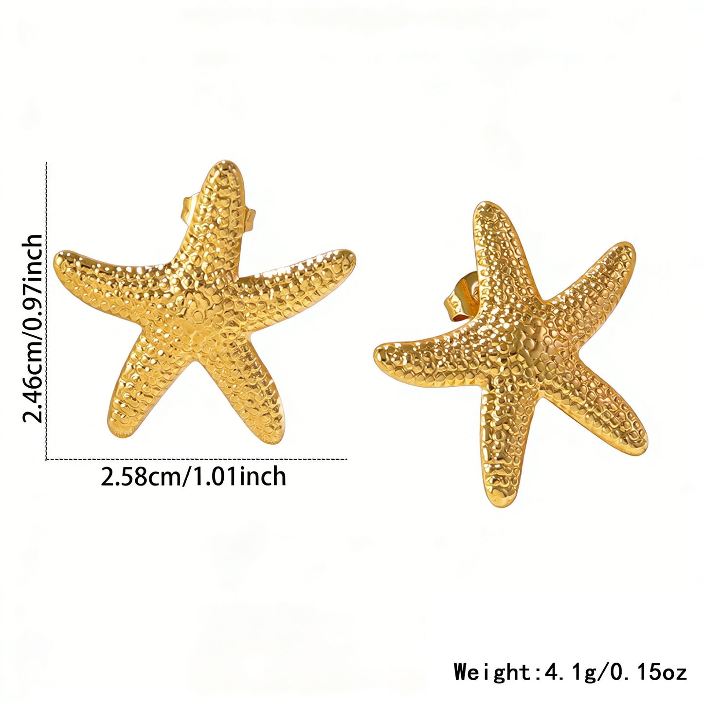 Orecchini da donna casual in acciaio inossidabile a forma geometrica di stella marina, conchiglia e granchio