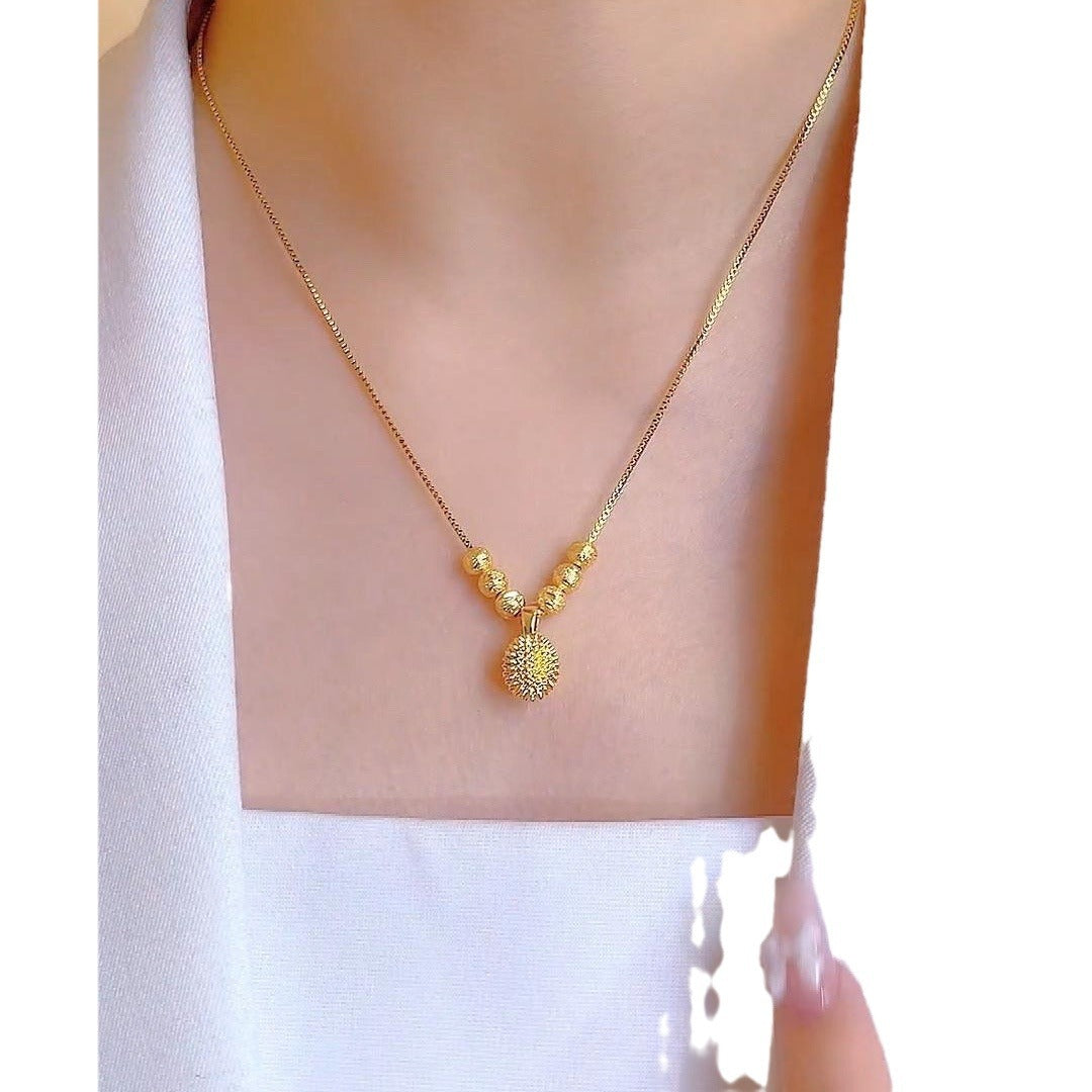 Original Design Irregular Pendant Necklace for Women in Titanium Steel with Plated Gold Finish