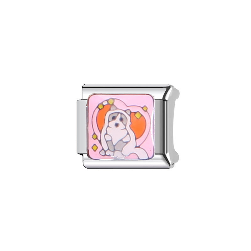 Sweet Cartoon Animal Stainless Steel Plated Charm Bar for Unisex