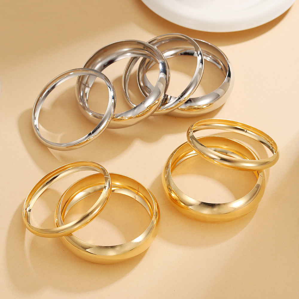 Minimalist Geometric Round Plated Iron Bracelet for Women
