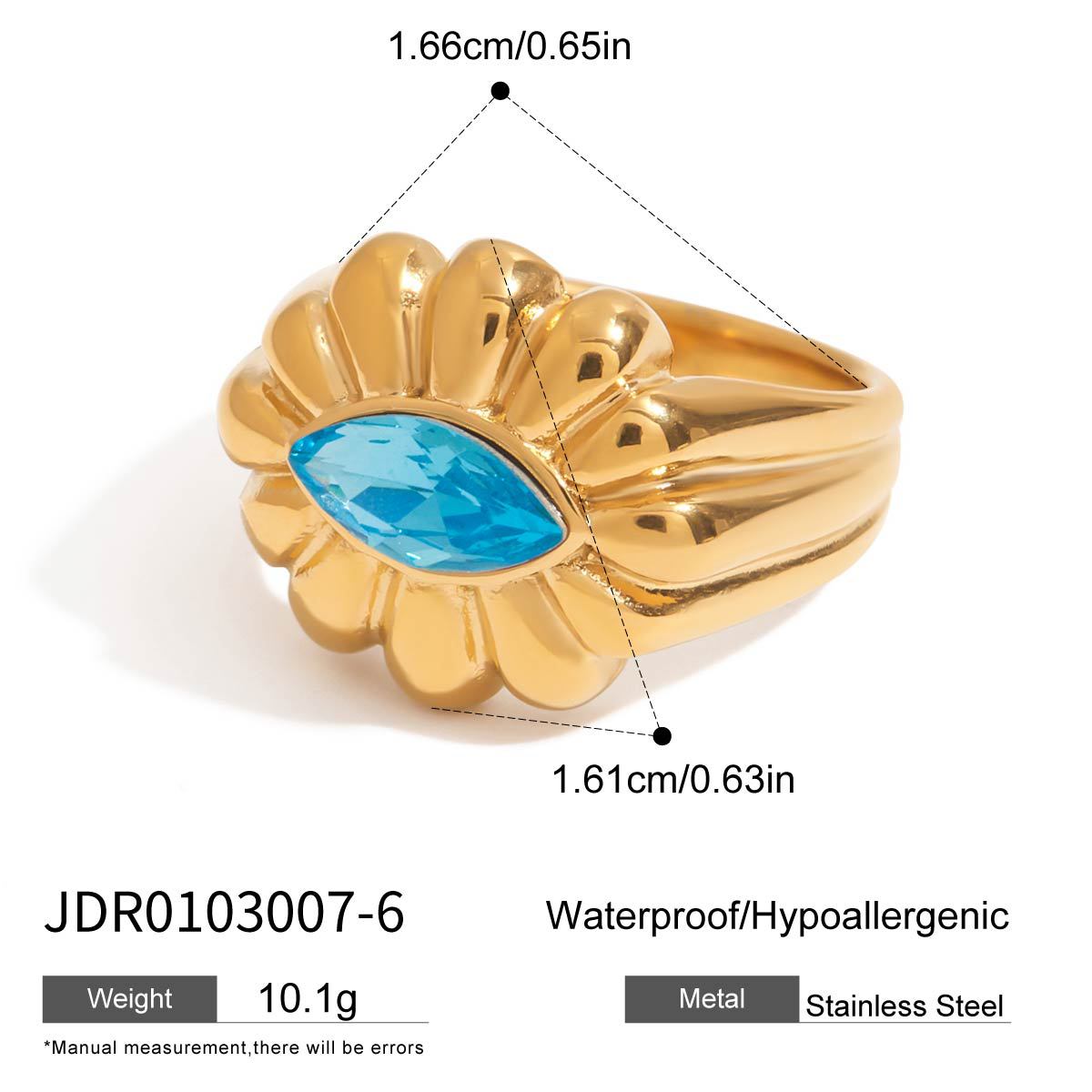 Elegant Floral Cubic Zirconia Plated Stainless Steel Titanium Steel Ring Set for Women