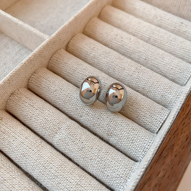 Aretes Geométricos Minimalistas de Cobre con Acabado Chapado para Mujer Pendientes Modernos y Versátiles