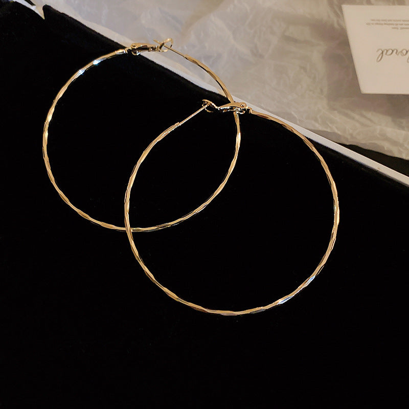 Orecchini a Cerchio Geometrici in Ferro Placcato Argento da Donna, Stile Minimalista Casual per Ufficio, Gioielli Eleganti di Ispirazione Vintage per Tutti i Giorni