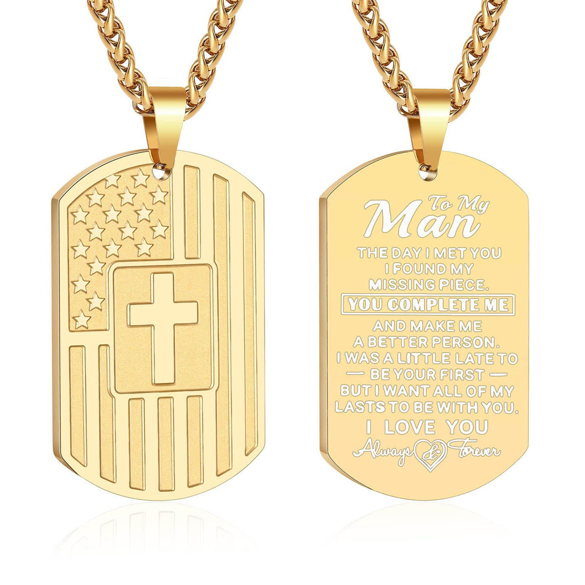 Collana con pendente a croce in acciaio inossidabile lucidato e acciaio al titanio con forma geometrica per uso quotidiano