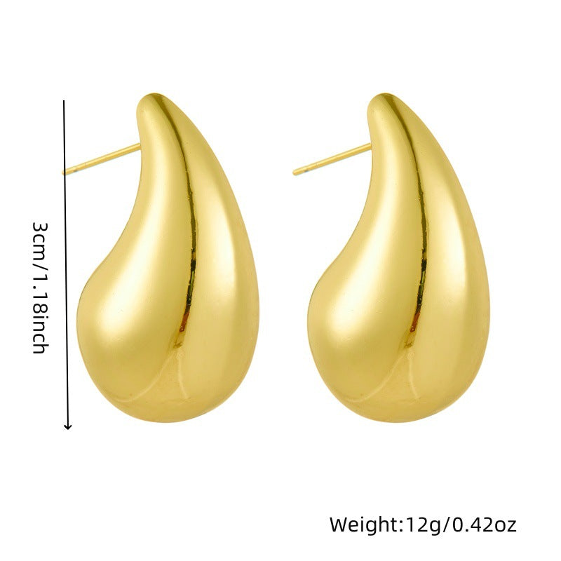 Luxury Fashion Plated Stainless Steel Droplet Heart Bell Pendant Necklace Earrings Bracelet Set for Women