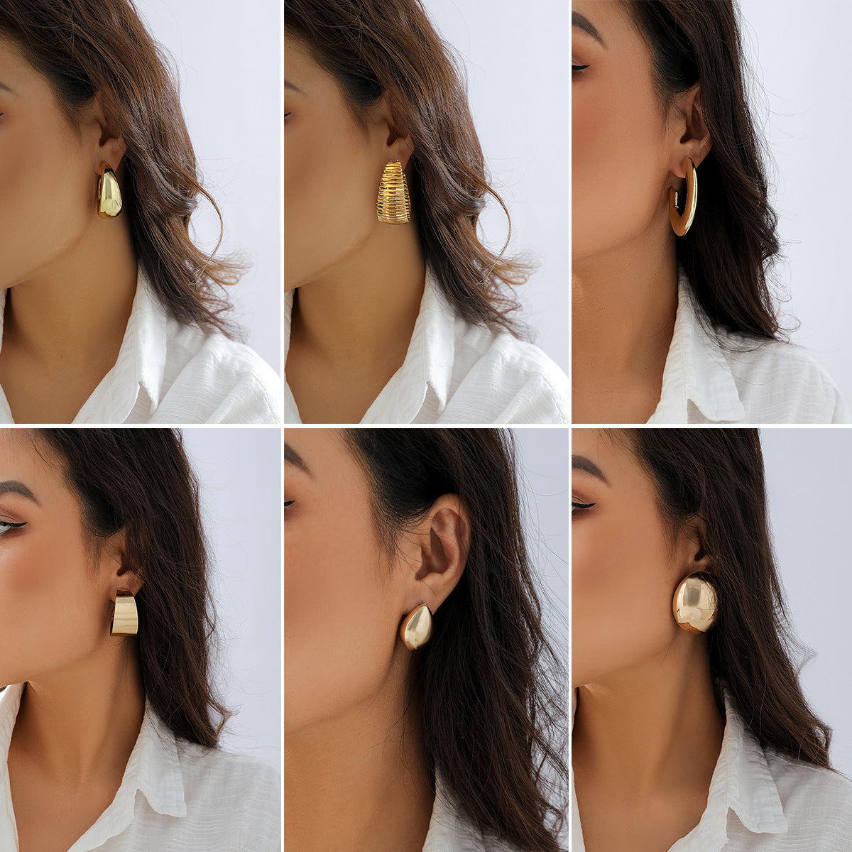 Punk Hip-hop Geometric Plated Iron Earrings
