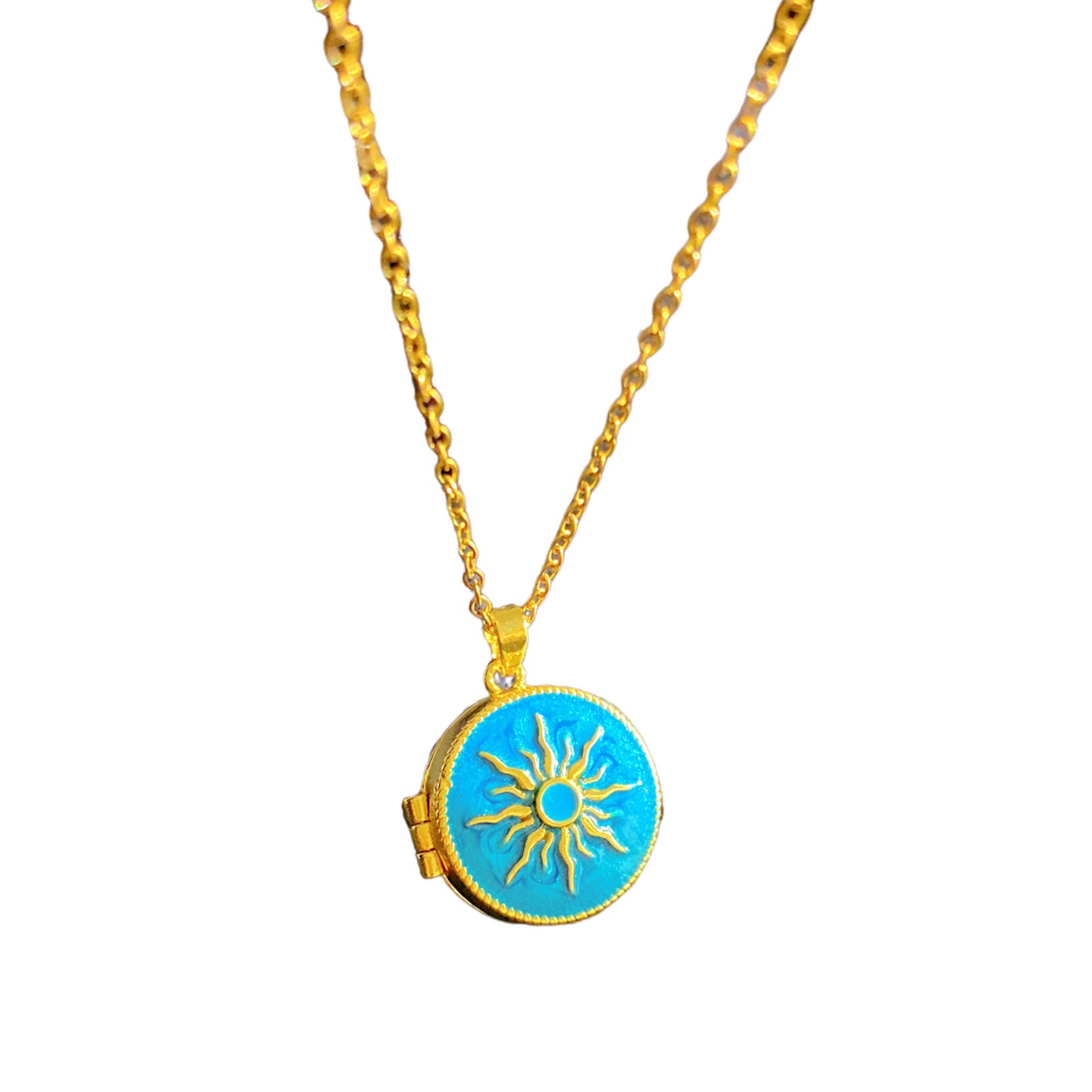 Vintage Drip Oil Floral Heart Oval Pendant Gold Plated Brass Necklace for Women
