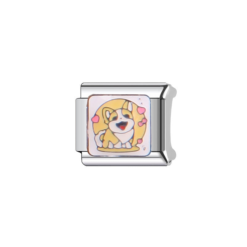 Sweet Cartoon Animal Stainless Steel Plated Charm Bar for Unisex
