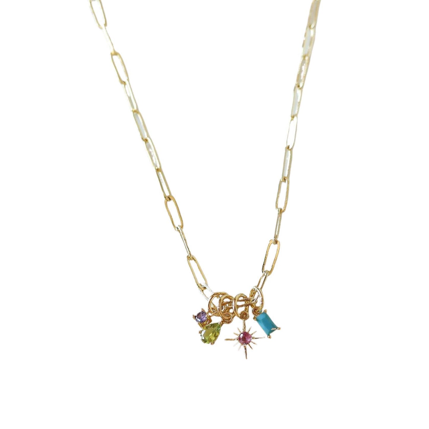 Collana con ciondolo a stella in acciaio inossidabile placcato oro 18 carati con catena di mais unisex per ciondoli fai da te