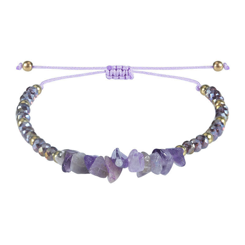 Bohemian Vintage Geometric Natural Crystal Chip Bracelet Unisex Handmade Friendship Jewelry