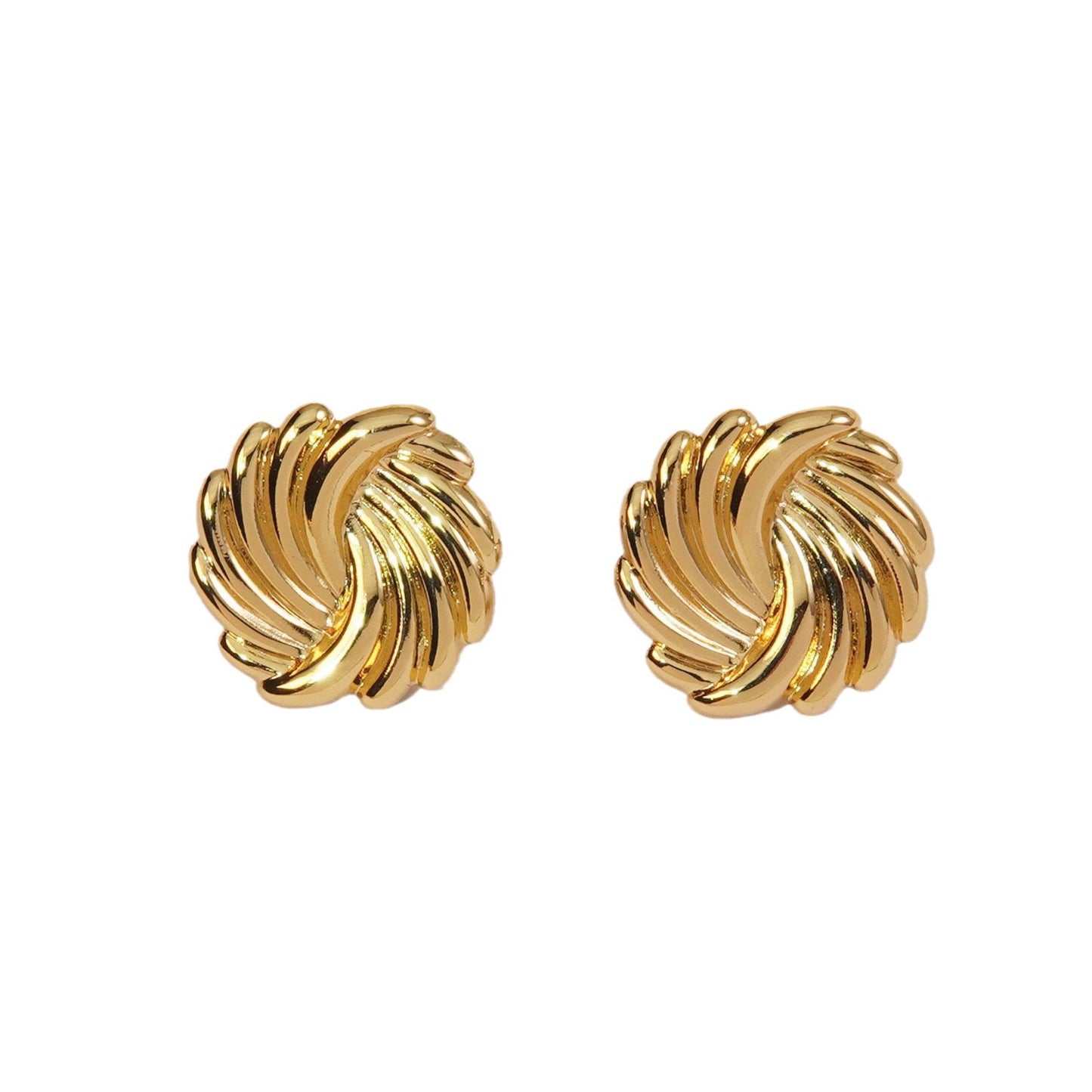 Elegant Vintage Geometric Round Titanium Steel Plated Earrings for Women