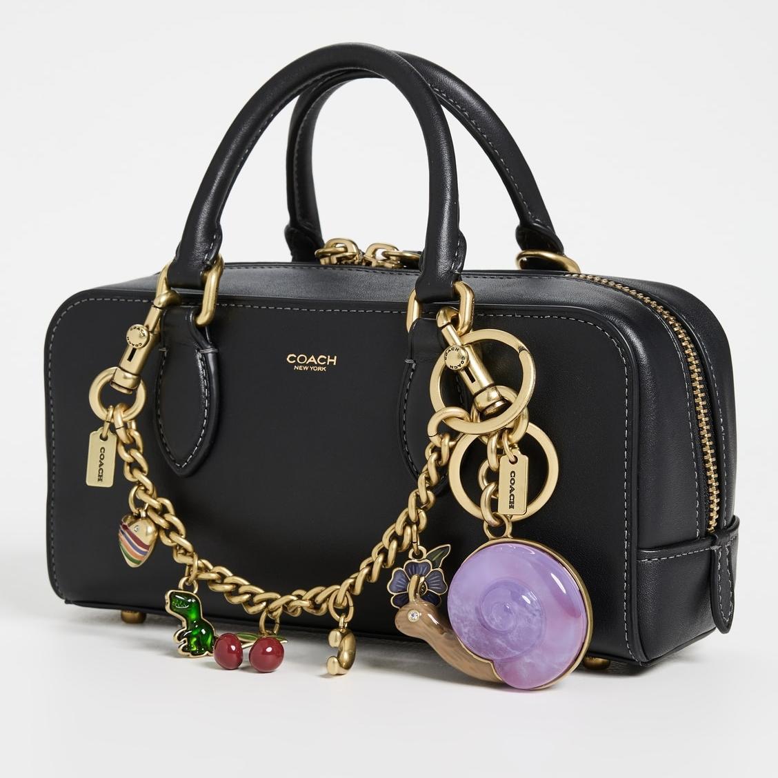 Sweet Plated Brass Animal Heart Teardrop Bag Charm with Ball Chain and Tassel