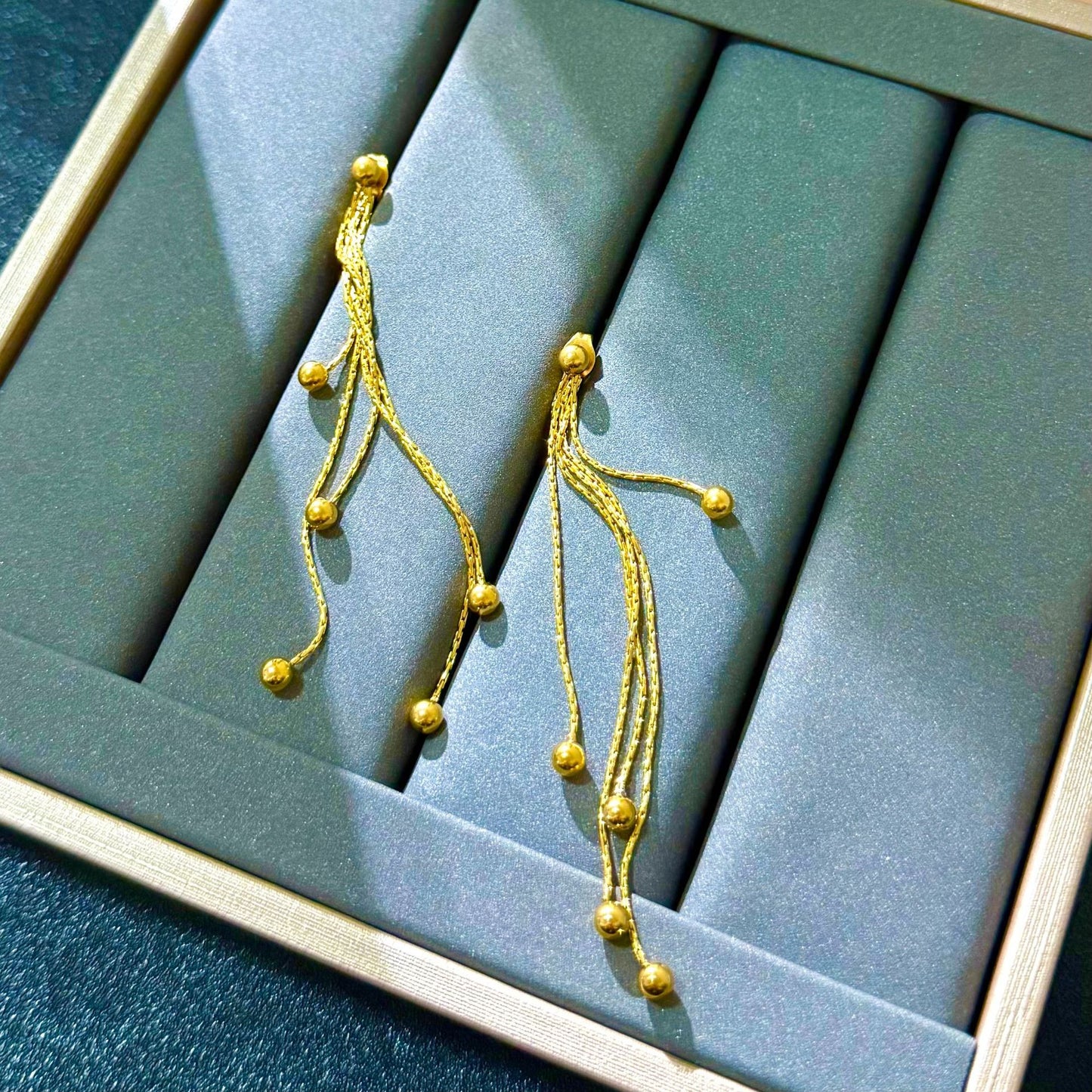 Elegant Stainless Steel Tassel Drop Earrings for Unisex