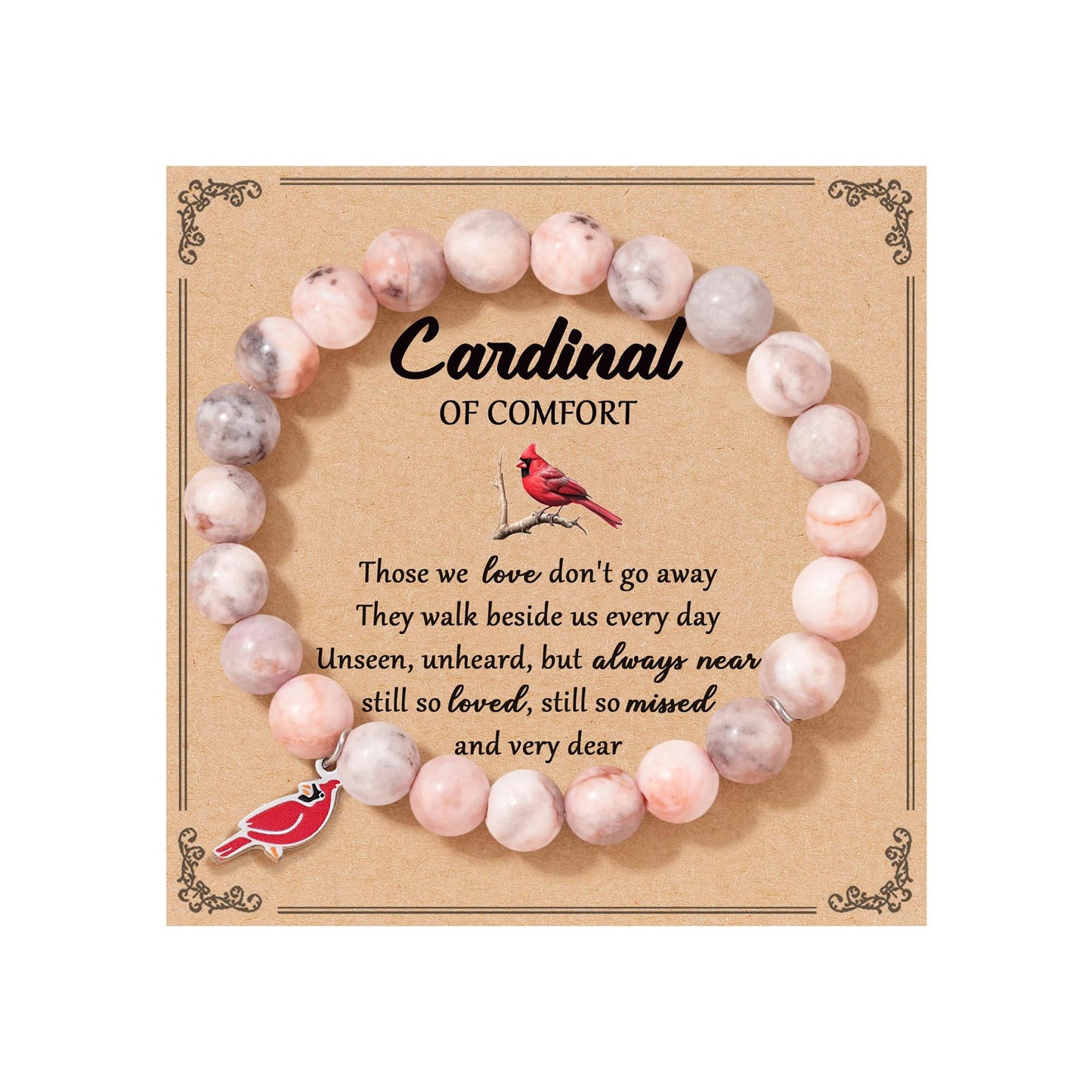 Unisex Heart Natural Stone Beaded Bracelet