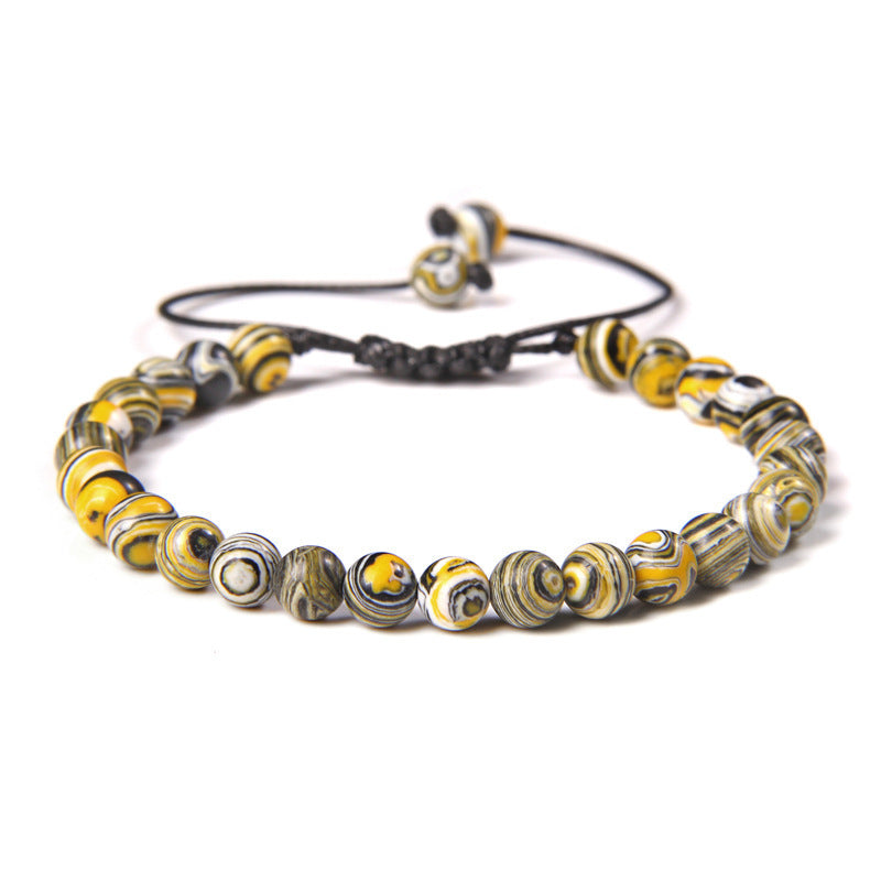 Sweet Sporty Geometric Natural White Crystal Stretch Bracelet 6mm Unisex Handmade Energy Bangle