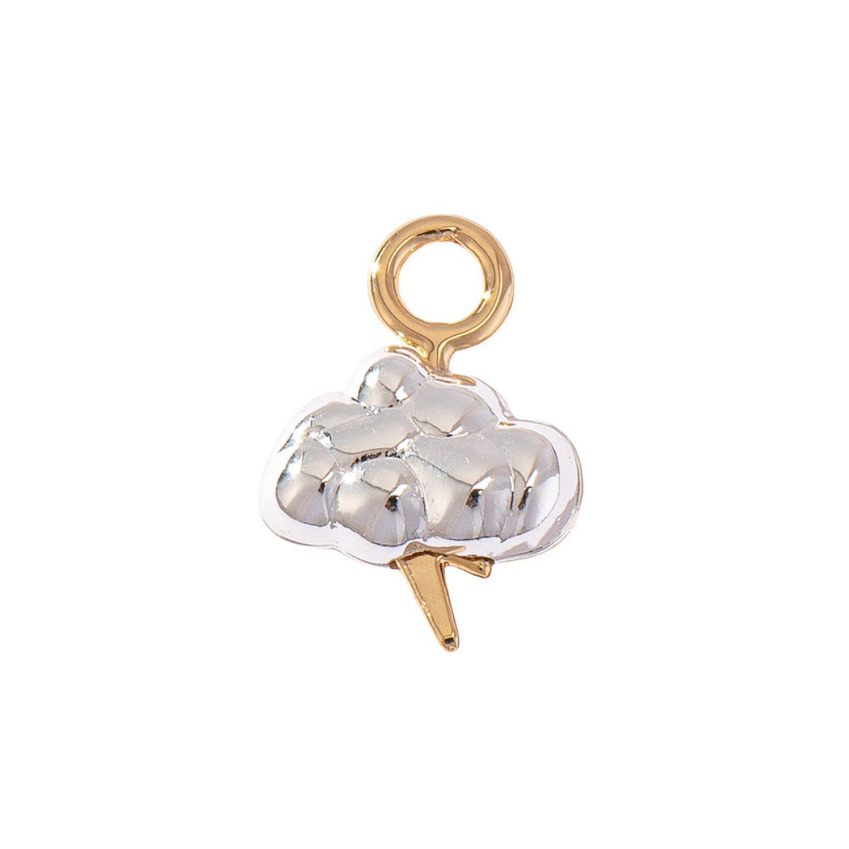 Vintage 18K Gold Plated Brass Drip Oil Cartoon Fruit Charm Bar for Women
