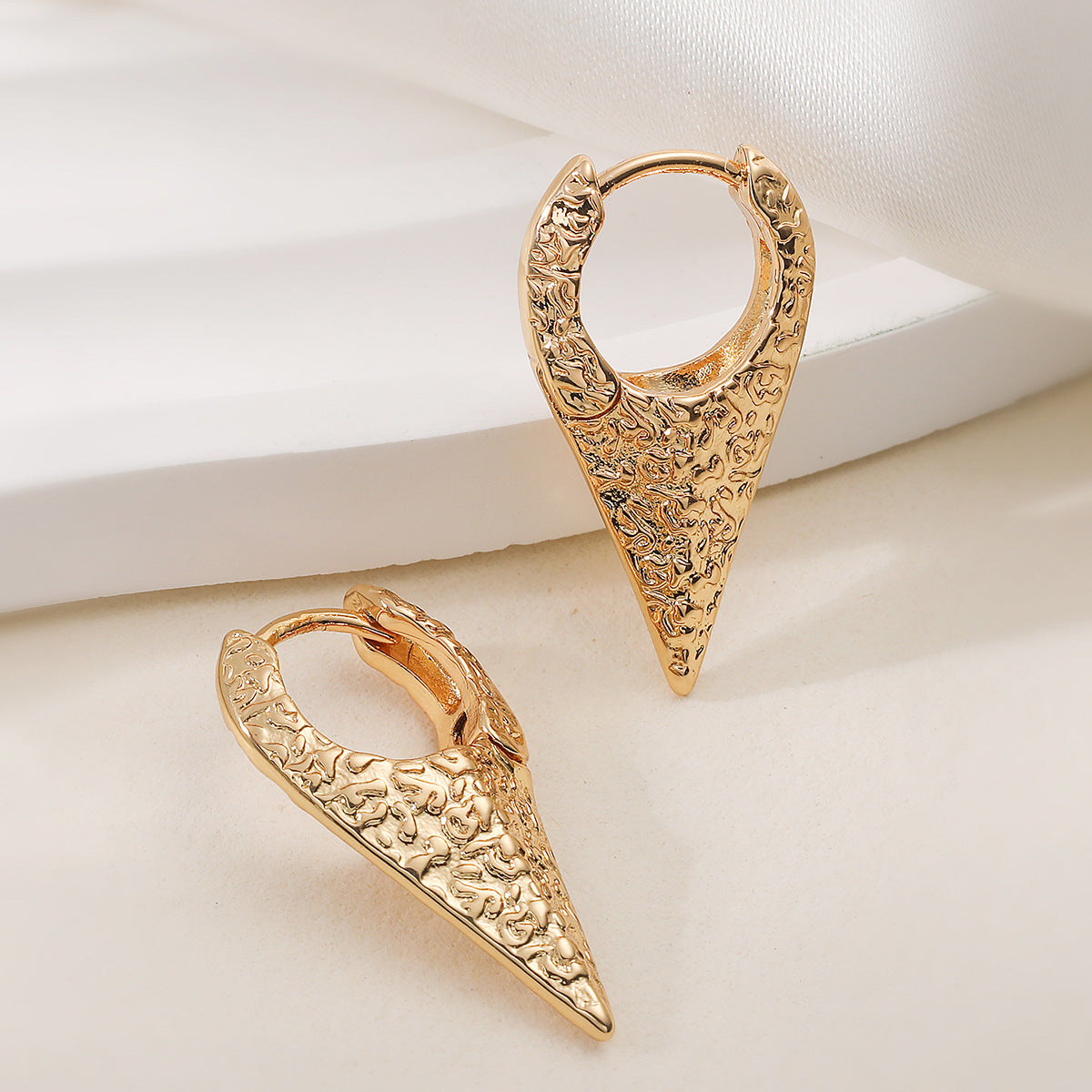 Vintage Irregular Geometric Plated Brass Earrings for Women