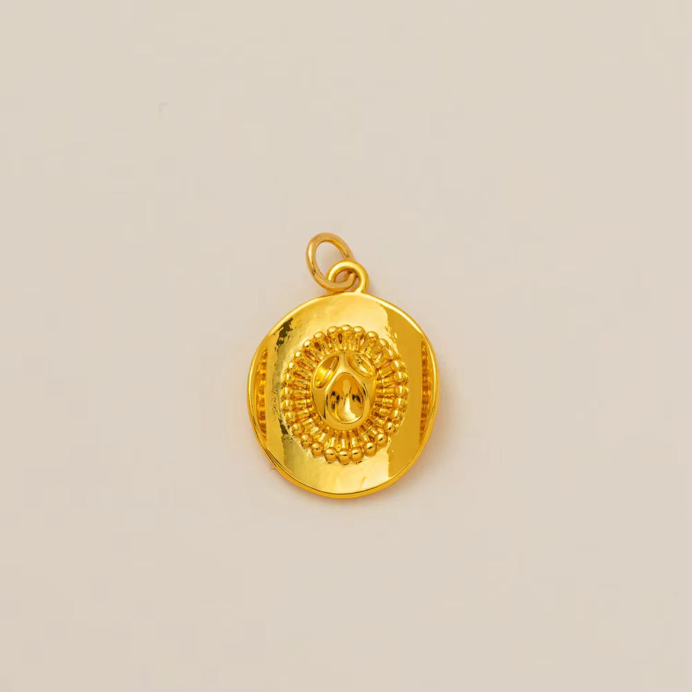 Minimalist Gold Plated Brass Pendant Necklace with Heart Moon Star Butterfly and Floral Design