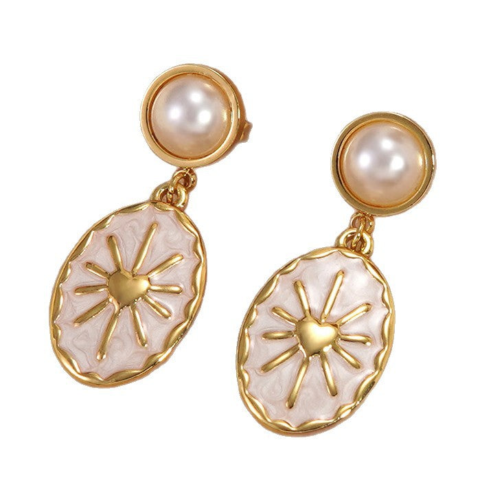 Orecchini da donna vintage in acciaio inossidabile a goccia d'olio geometrici ovali