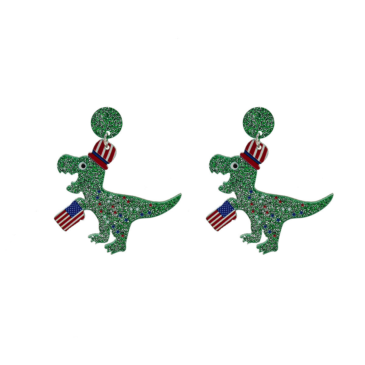 Creative Dinosaur Acrylic Plated Stud Earrings for Women